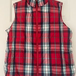 Lands End Plaid Vest